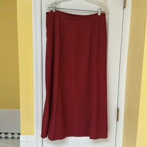 NWT red polka dot maxi skirt